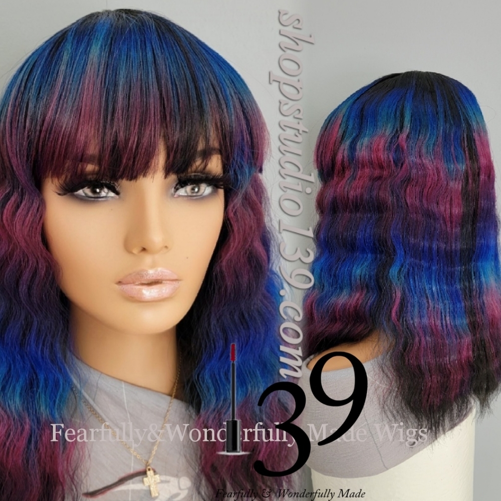 Colorful bang wig